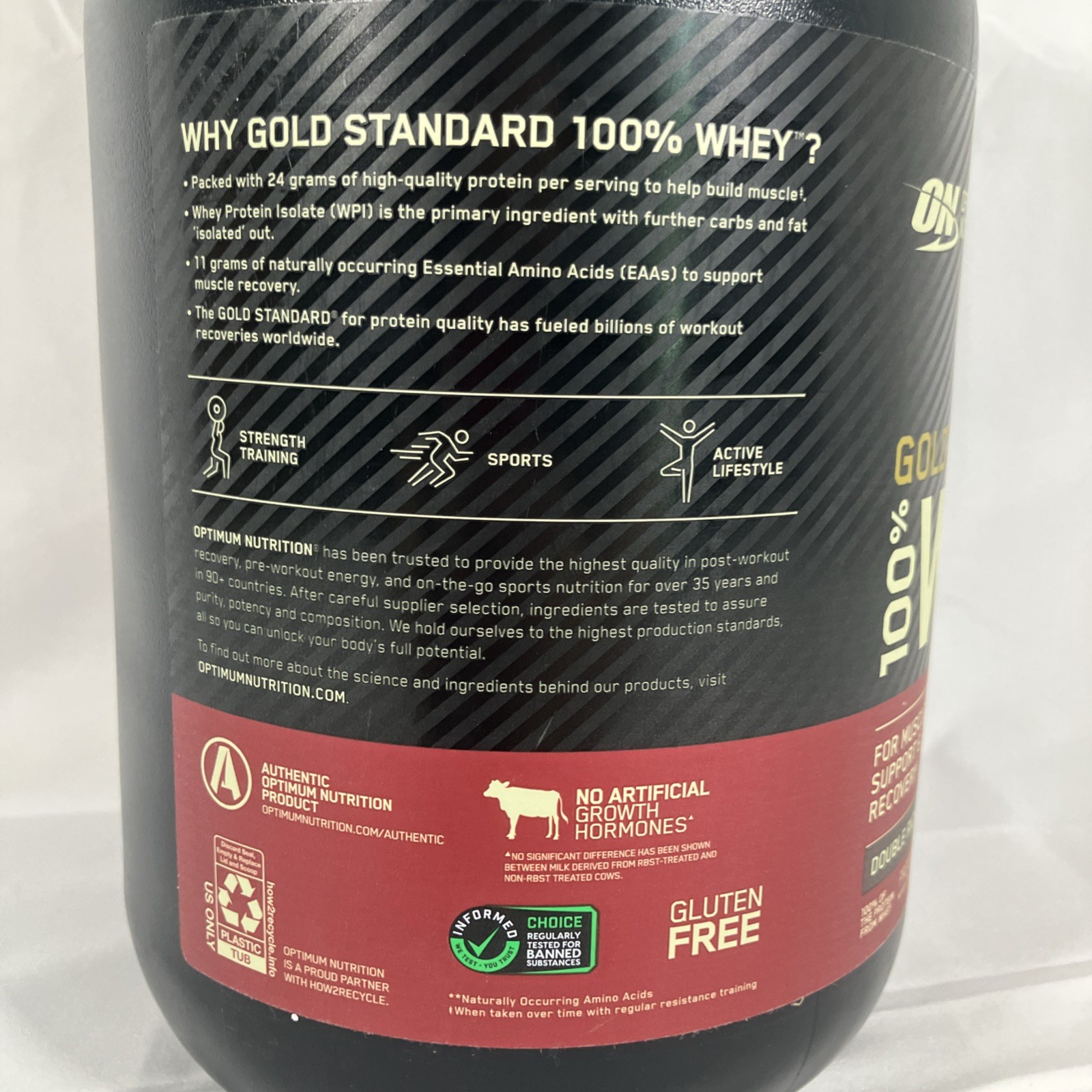 Optimum Nutrition Gold Standard 100% Whey, Double Rich Chocolate, 2lbs 3/2027