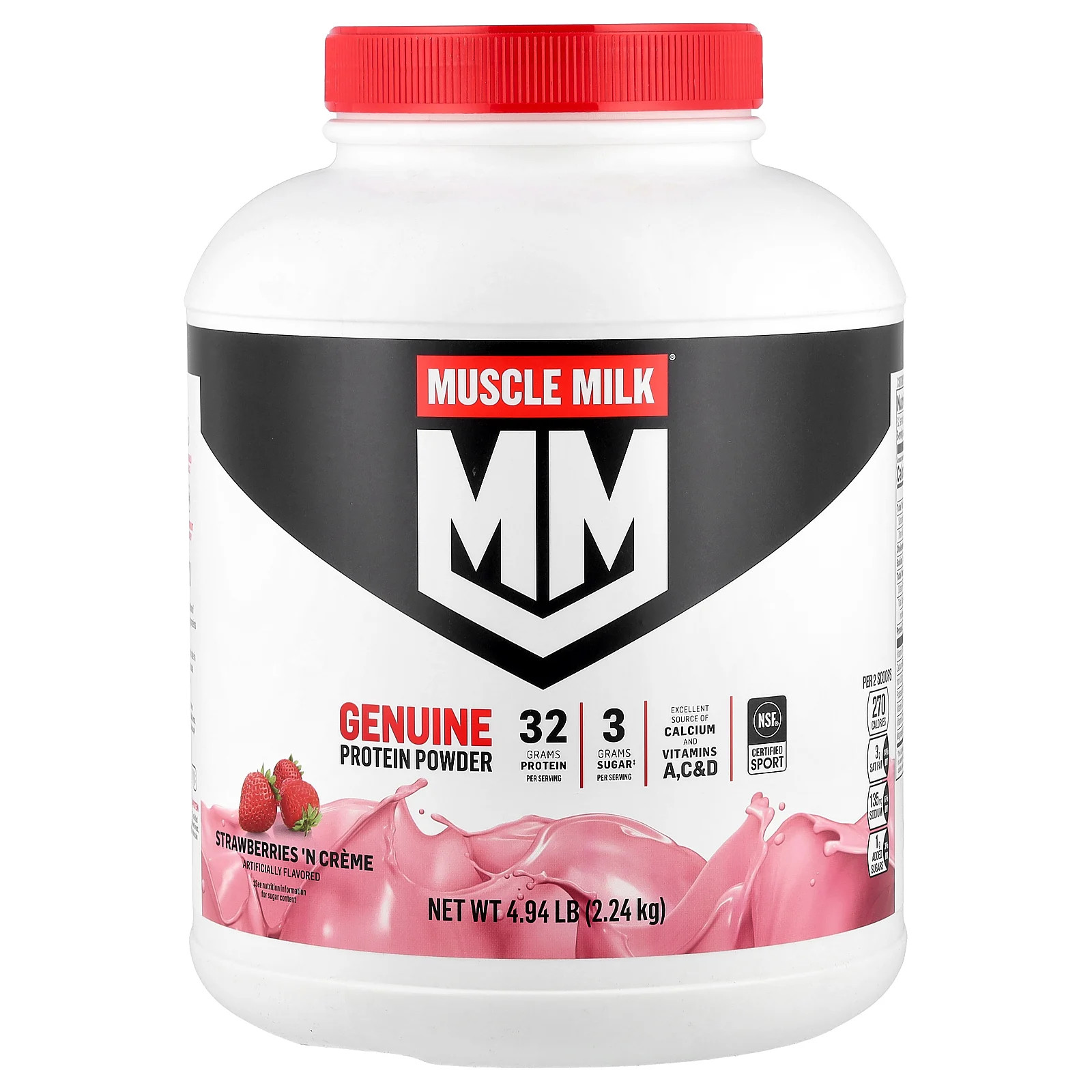 Genuine, Protein Powder, Strawberry ‘n Crème, 4.94 lbs lb (2.24 kg)