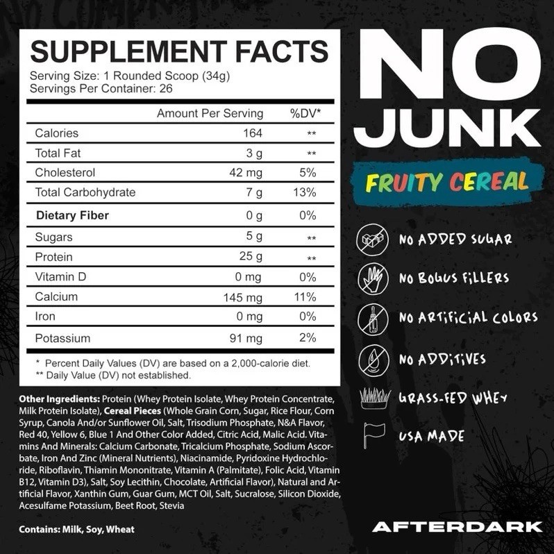 Afterdark Afterbytes Whey Protein Powder Fruity Cereal 25g Protein 1520g