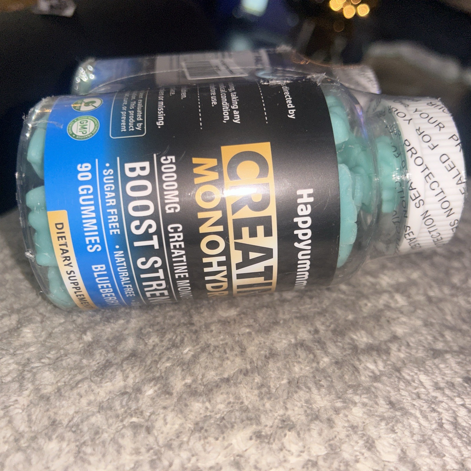 (2 Pack)Happyummmm Creatine Monohydrate 5000MG •120c•Blueberry Flavor(Exp 09/26)