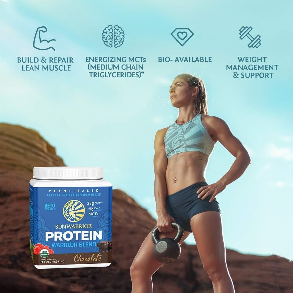 Sunwarrior Vegan Protein Powder with BCAA Organic Hemp Seed Protein, 375g