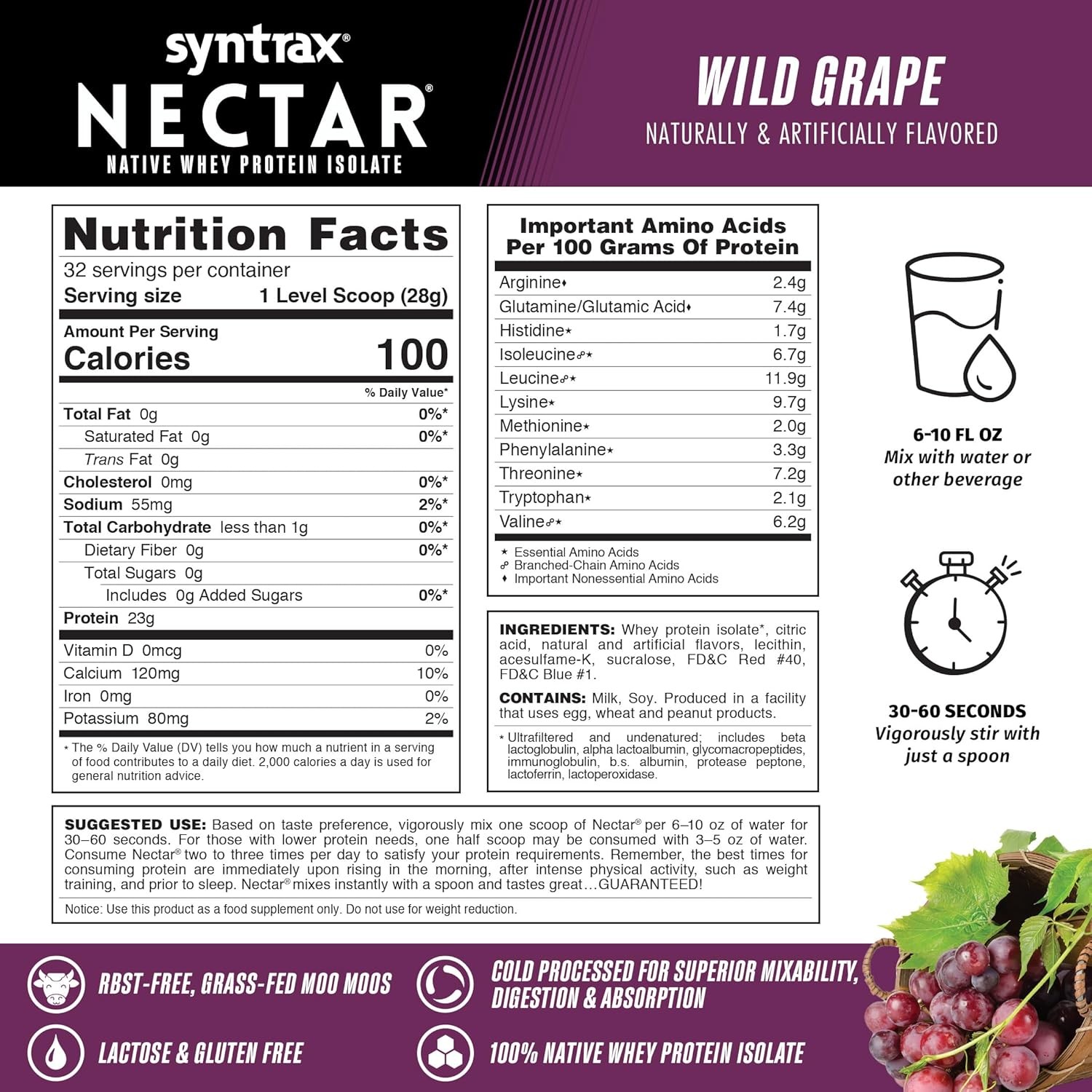 Syntrax Nectar 2lb Protein Powder – Wild Grape