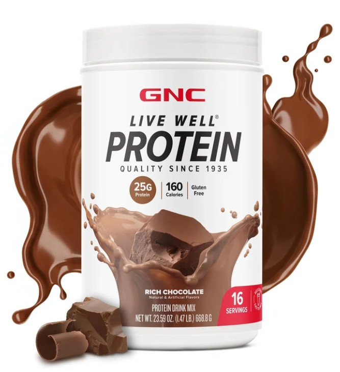 GNC Whey Protein Powder, Rich Chocolate, 16 Servings