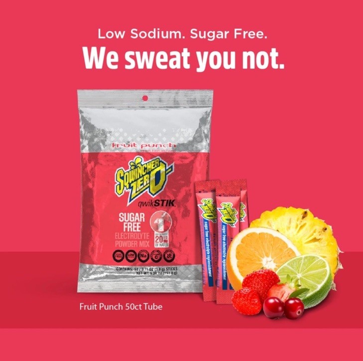 Lot Of 5 Sqwincher ZERO Qwik Stik – Fruit Punch Sugar Free 50 =250 Pack New