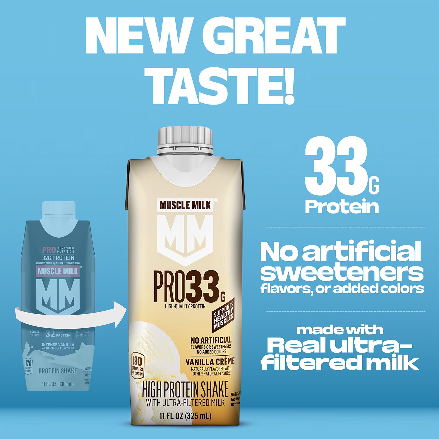 Pro 33G High Protein Shake Ultra Filtered Milk, Vanilla Creme, 11 Fl Oz, 4 Pack