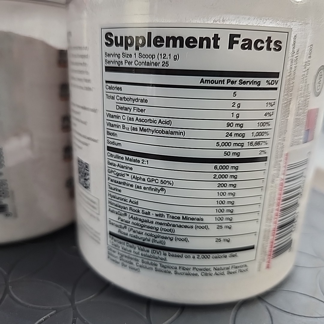 3 Bucked Up Babe Pre-Workout Watermelon Splash, biotin hyaluronic acid 10.7 oz🍉