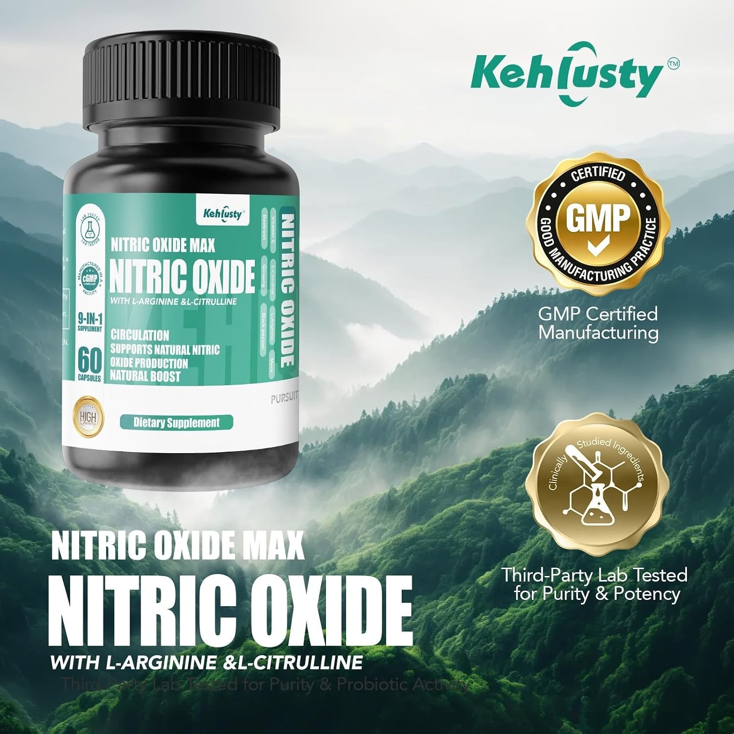 Ultimate Muscle Pump & Energy Booster – 7-in-1 Nitric Oxide Capsules, 60 Count