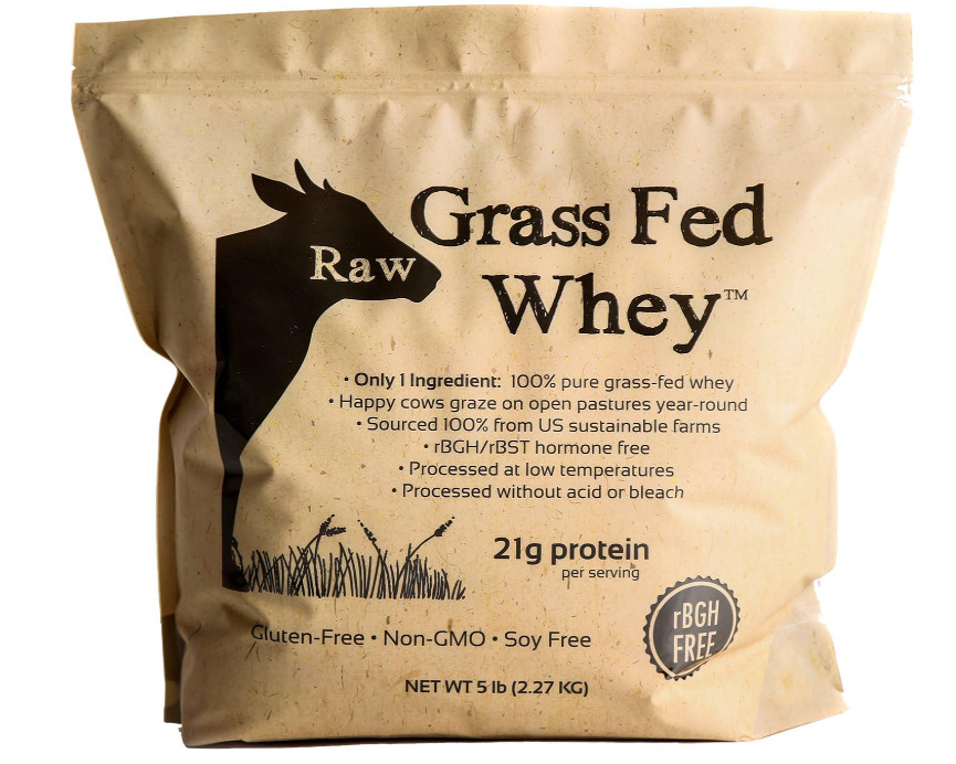 Raw Grass Fed Whey Protein Powder, Unflavored, 5 lb, No Additives