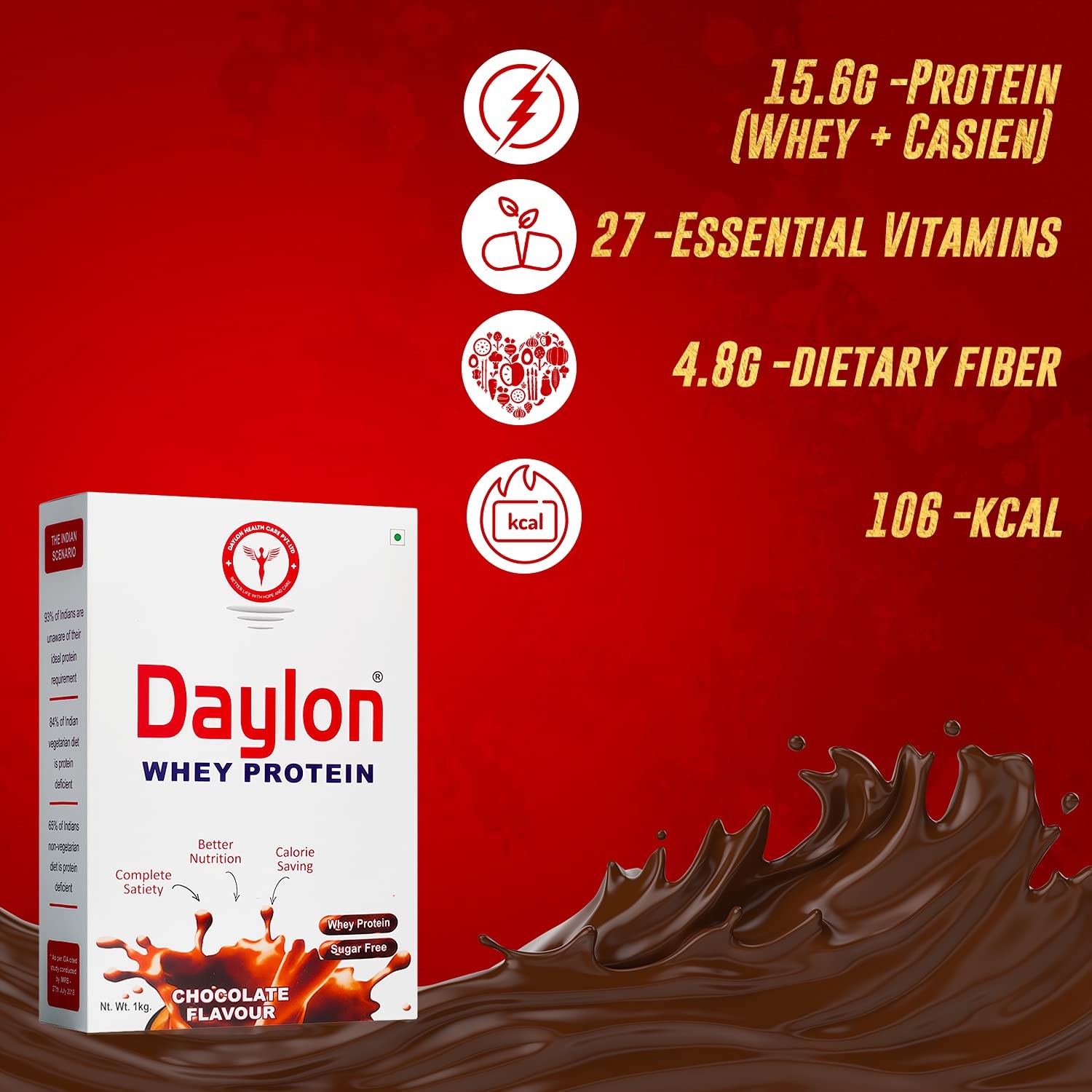 Daylon Diabetic Protein Powder Sugar Free Chocolate 500g