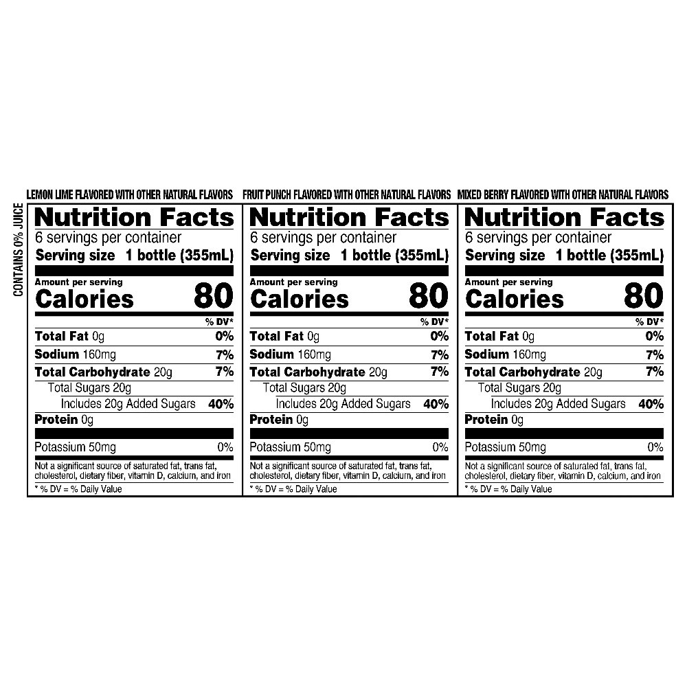 Great Value Sport Hydration Drink, Variety Pack Fruit Punch, 12 fl oz,18 Bottles
