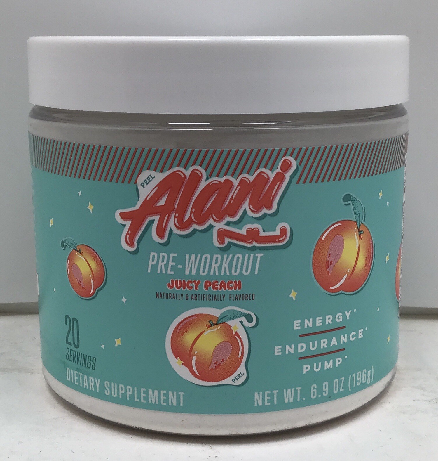 2X ALANI NU PRE-WORKOUT JUICY PEACH 20 SERVINGS EACH EXP 03/2027+ SEALED