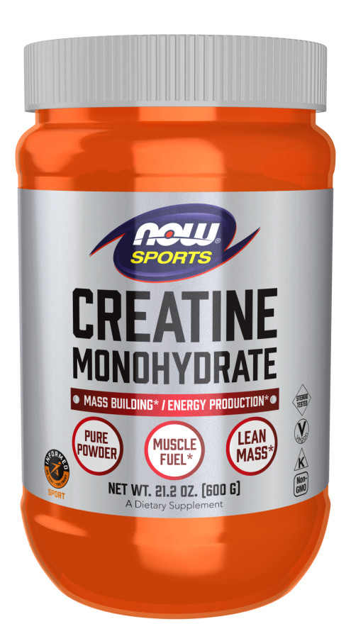 Now Foods Pure Creatine Monohydrate 600Gram Powd Kosher/Non GMO/ Cratine 5000mg