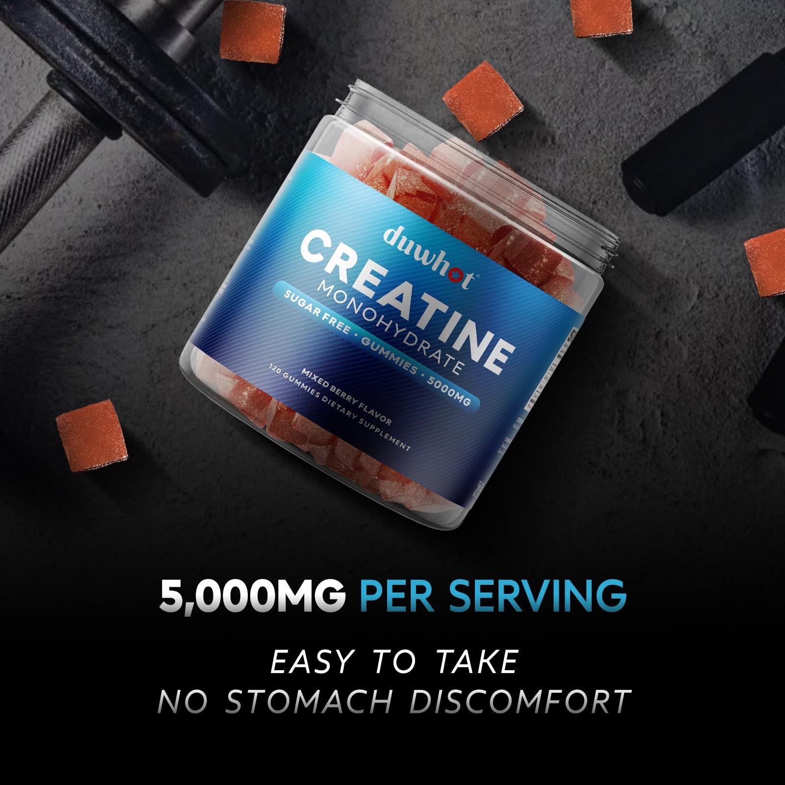 Creatine Monohydrate Gummies for Men, Creatine Monohydrate Chewables 5g Per S…