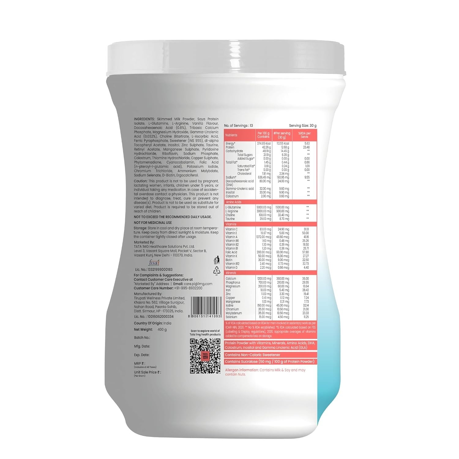 High Protein Powder with 23 essential nutrients For Overall Fitness | Vanilla