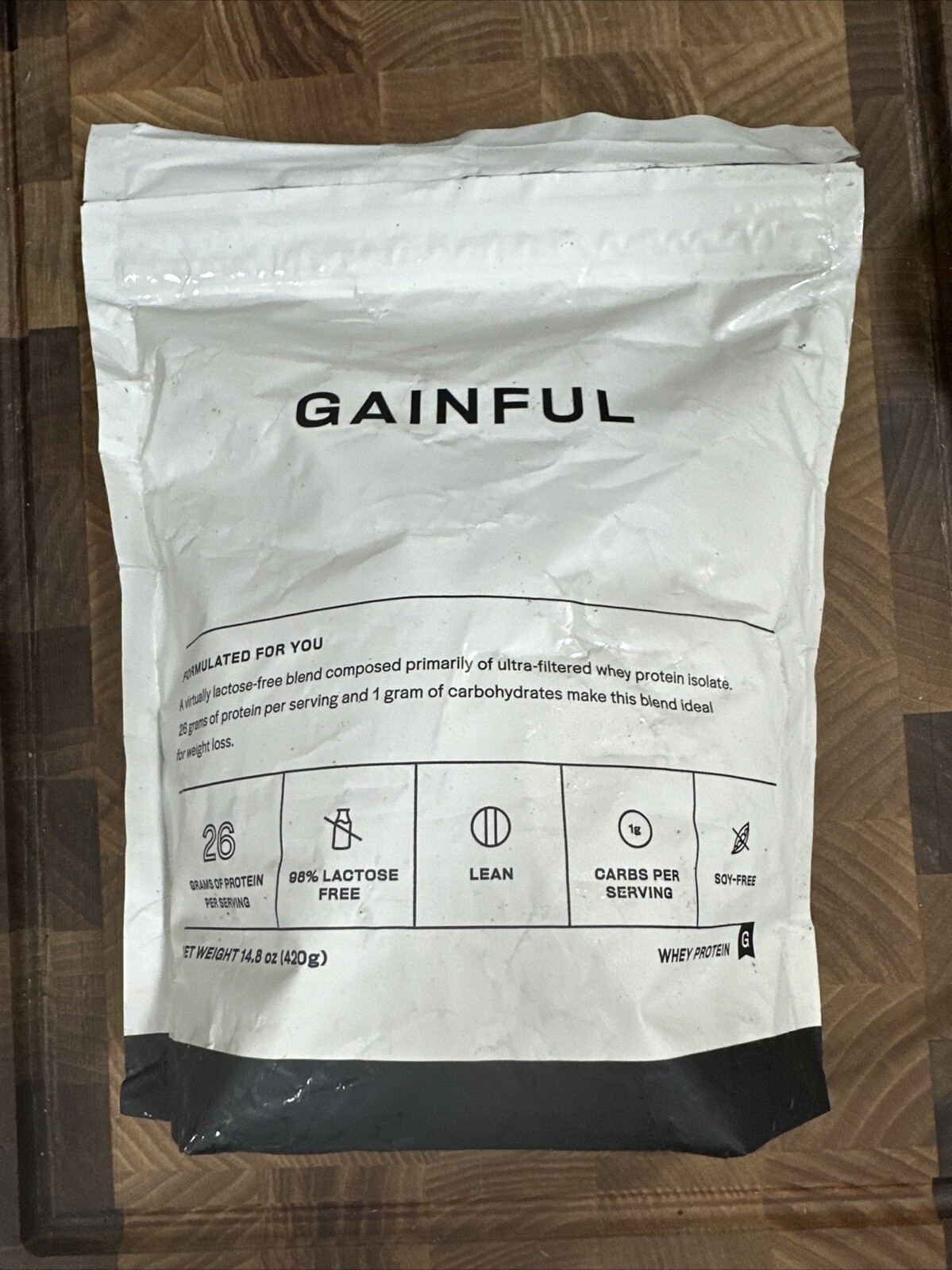 14.8oz (420g) Gainful Whey Protein – Unflavored – Low Carb Soy-Free Green Tea