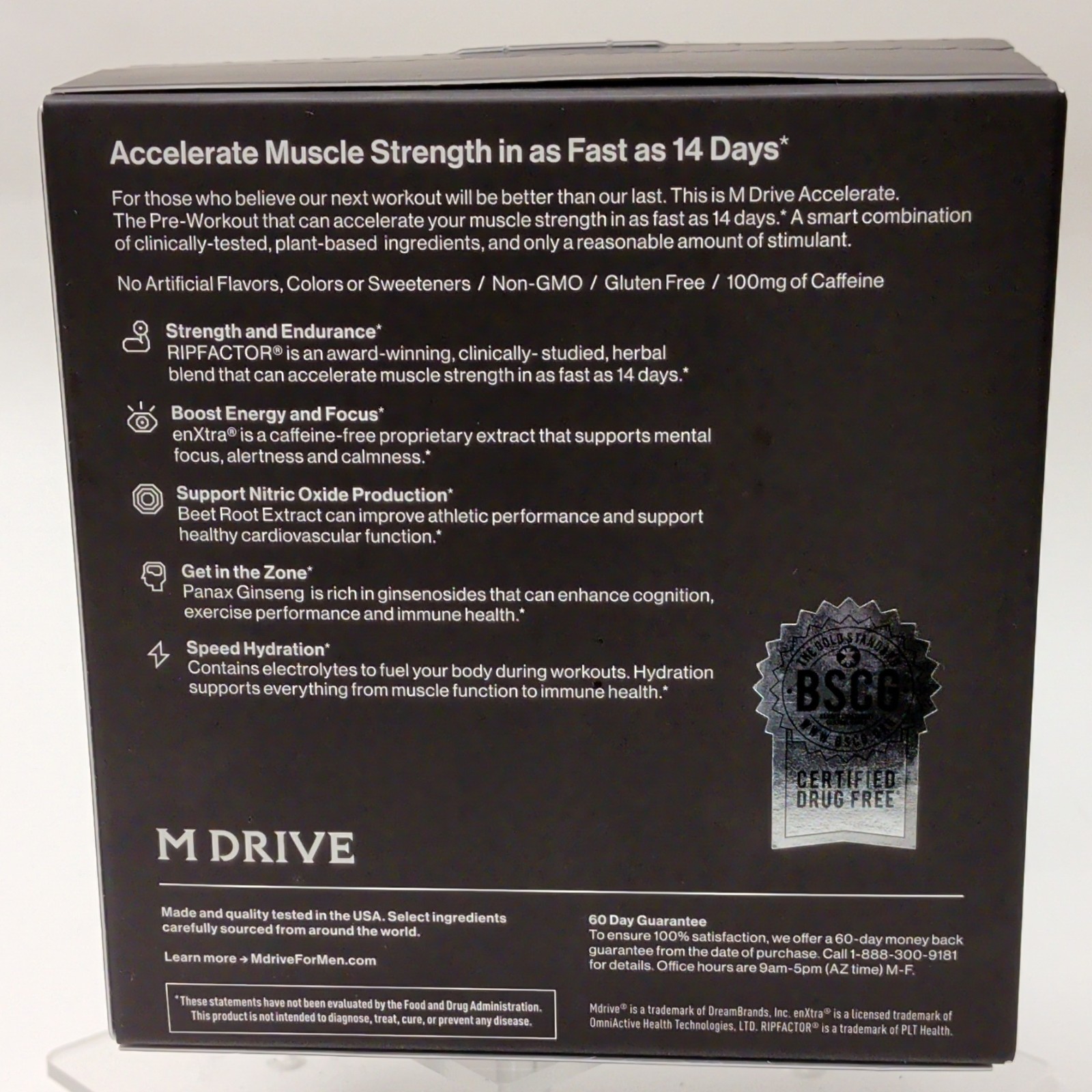 M Drive Accelerate Pre-Workout Mixed Berry 30 Stick Packs, Beet Root, Caffeine
