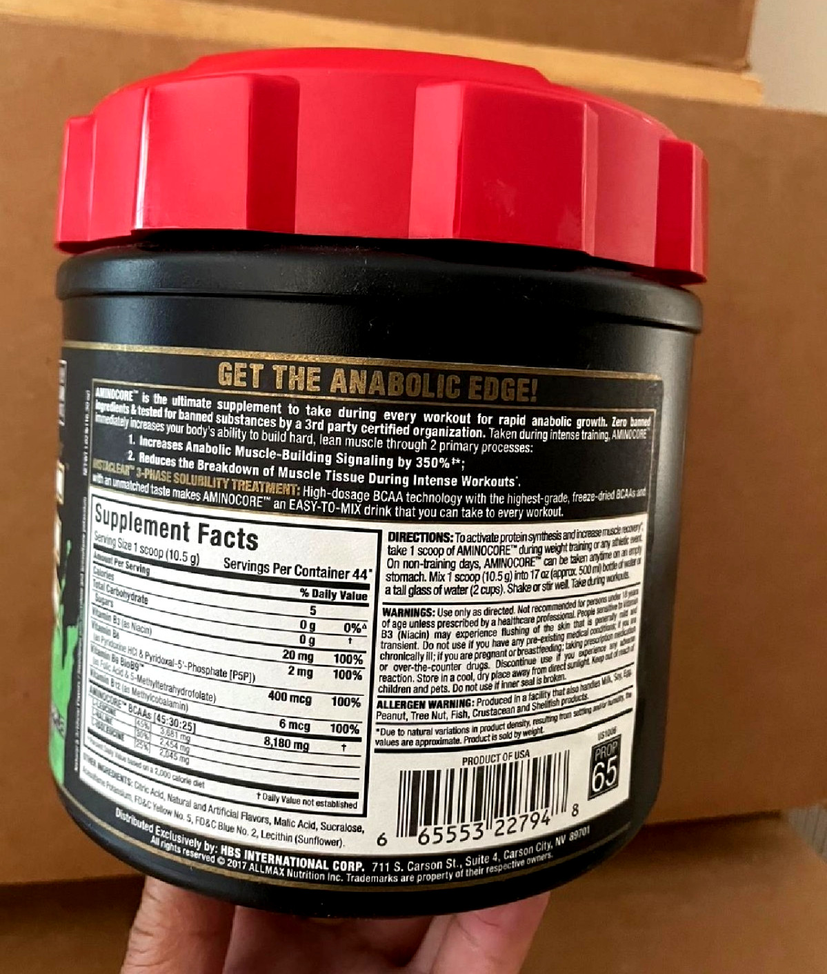 AMINOCORE Soluble CLEAR BCAA Technology , 0 sugar, 0 Carbs, 8 Grams BCAA S