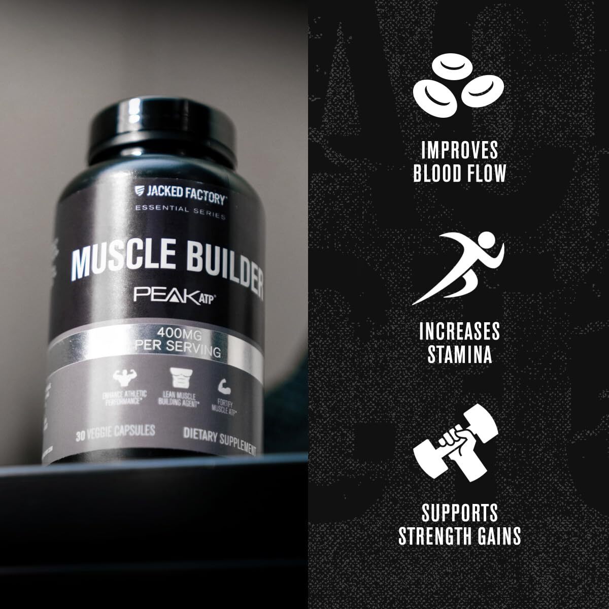 Essentials Muscle Builder – Daily Muscle Builder for Men with Peak ATP to Sup…