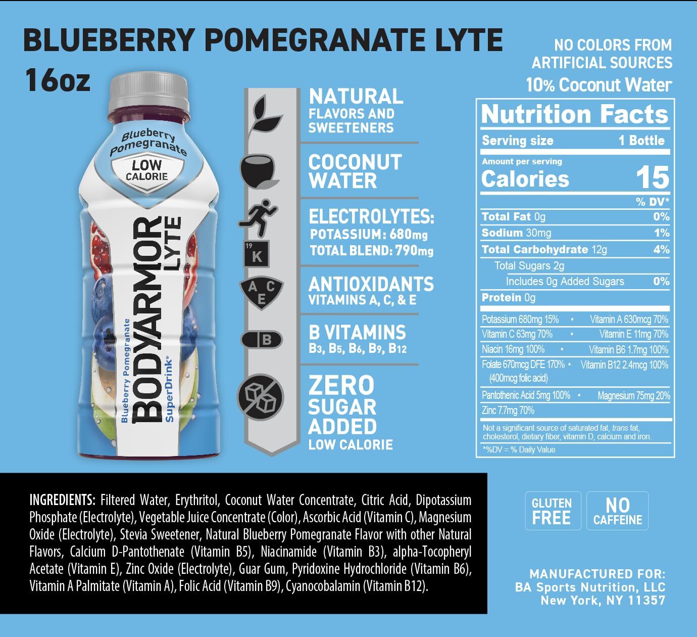 Lyte Sports Drink Low-calorie Sports Beverage, Blueberry Pomegranate,
