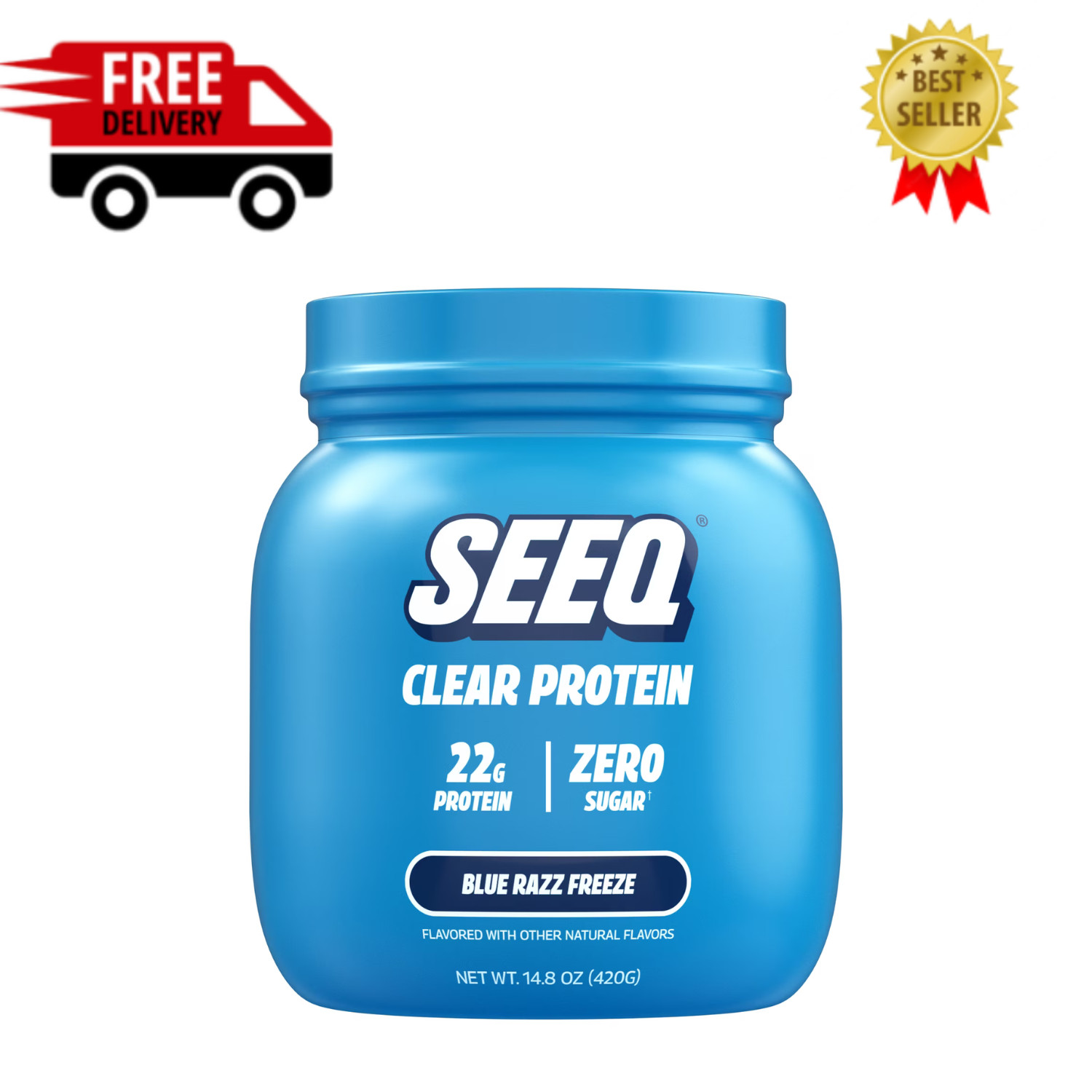 Seeq Clear Protein Powder – Blue Razz Freeze-15 Servings