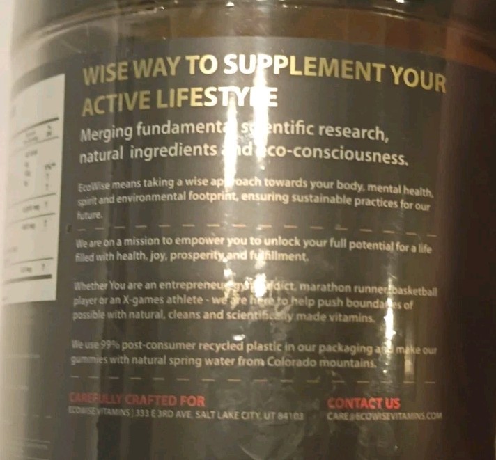 4 Bottles EcoWise Wellness Creatine Monohydrate, Mango, 120 Gummies , 5000mg