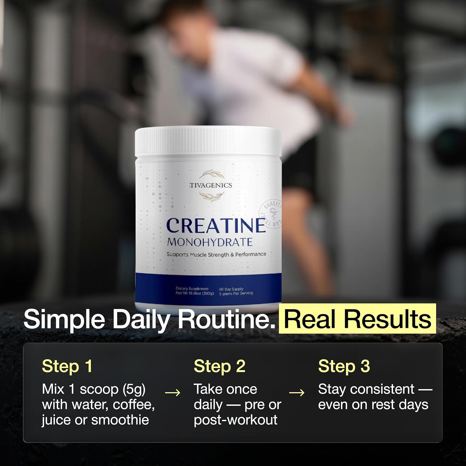 Pure Creatine Monohydrate Powder 300G – Micronized Supplements 5G Serving for Su