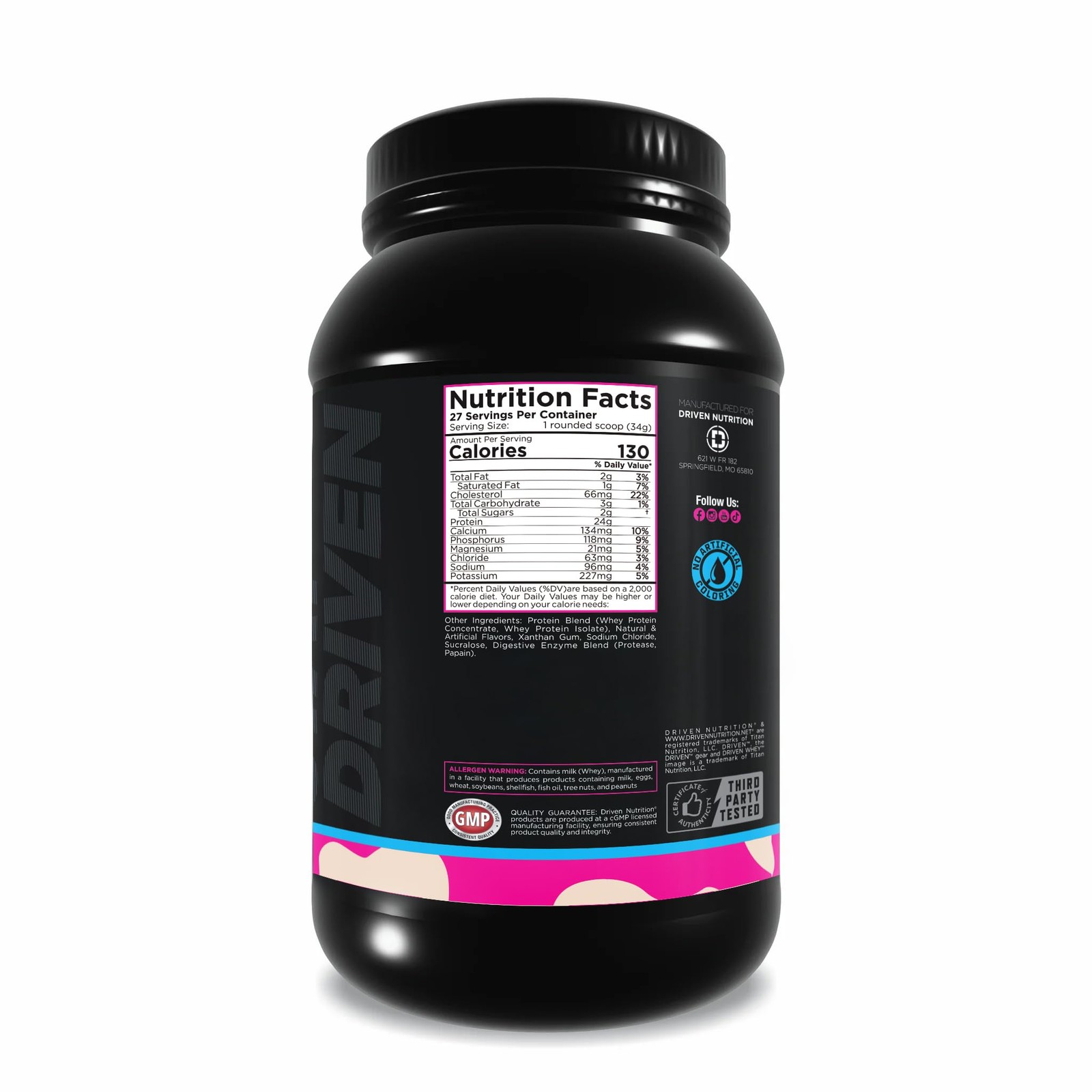 Driven Nutrition Driven Whey- Whey Protein Powder Delicious Clean Protein