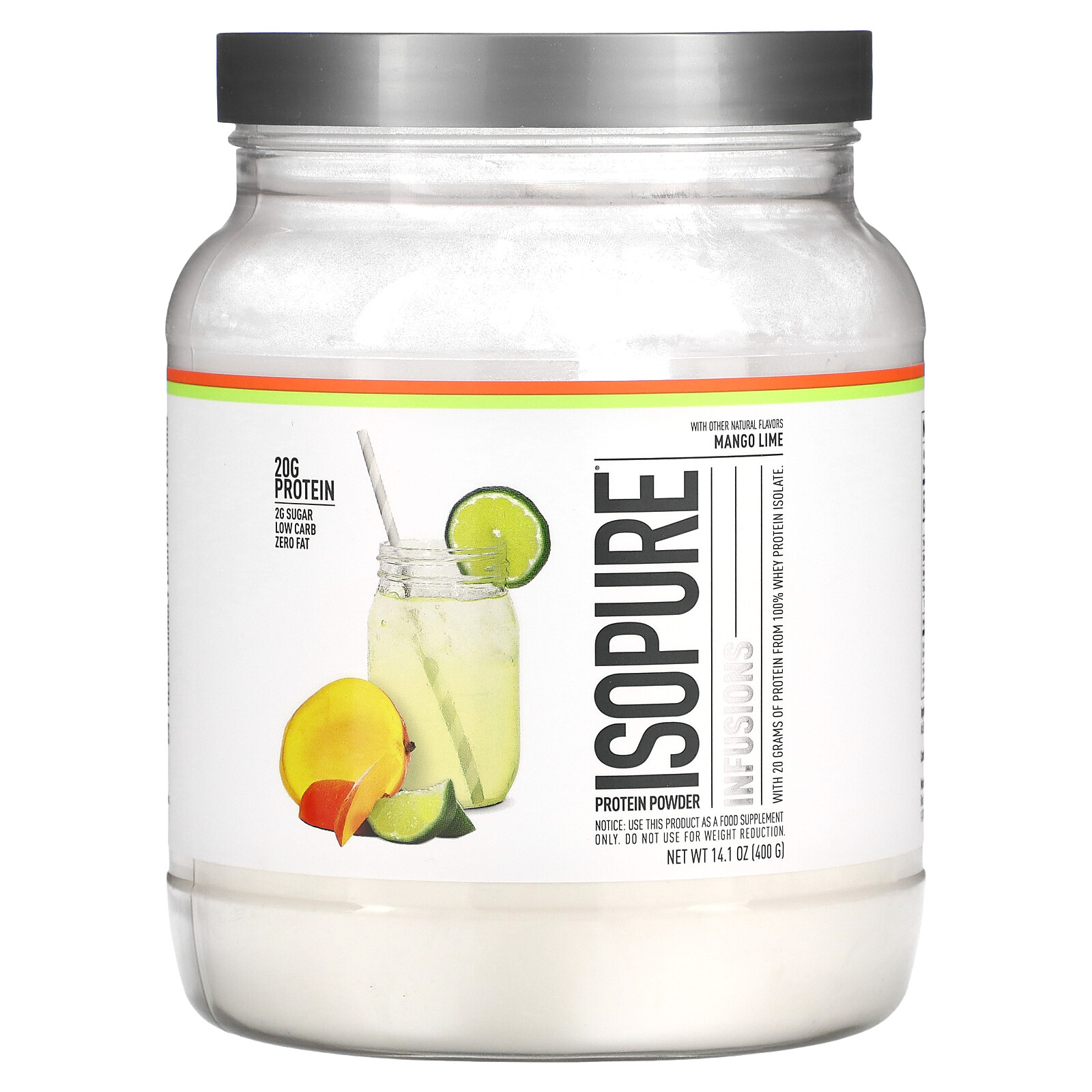 Infusions Protein Powder, Mango Lime, 14.1 oz (400 g)