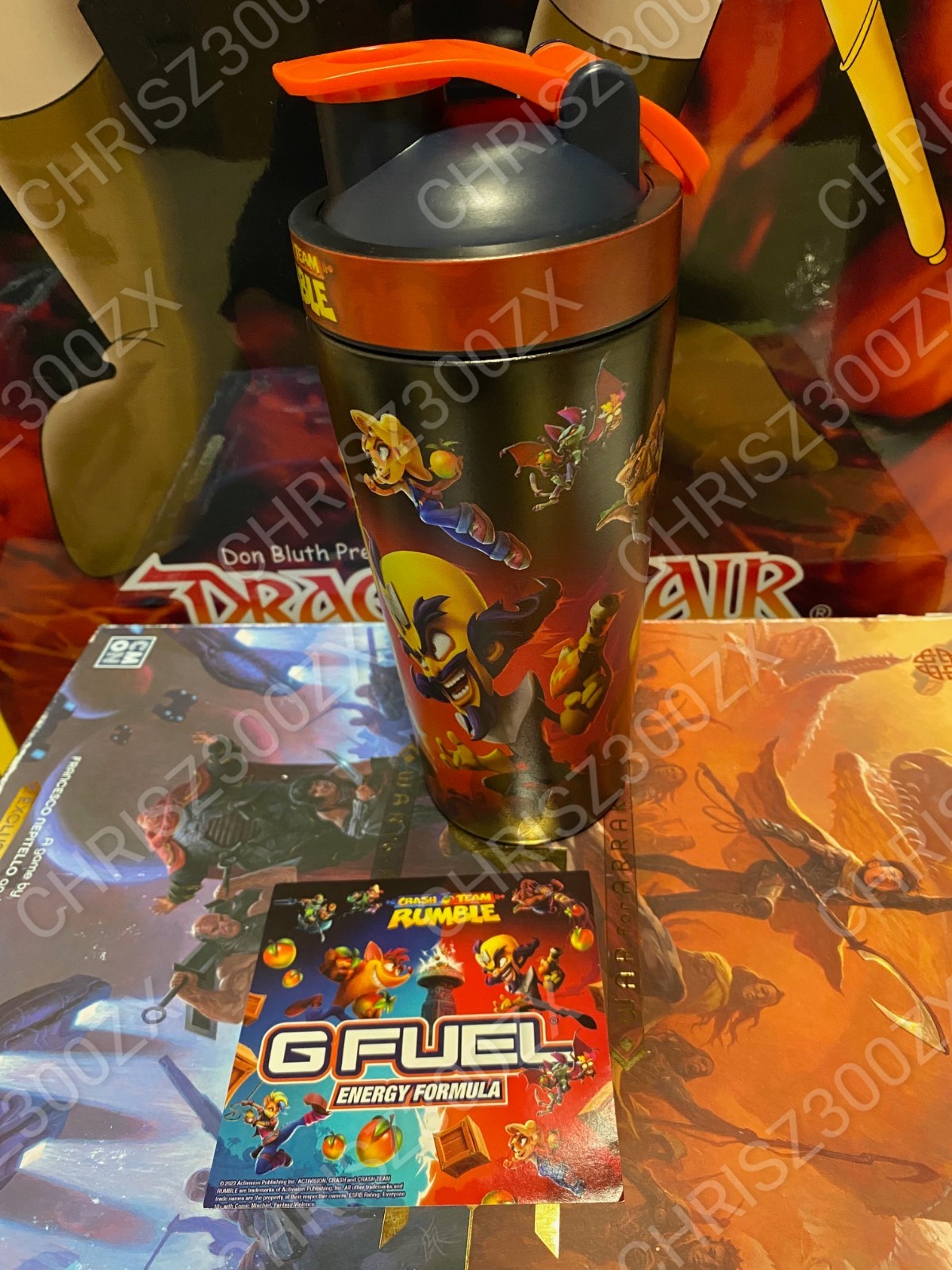 GFUEL Crash Bandicoot Wumpa Fruit Metal Shaker Cup + Sticker ONLY G FUEL