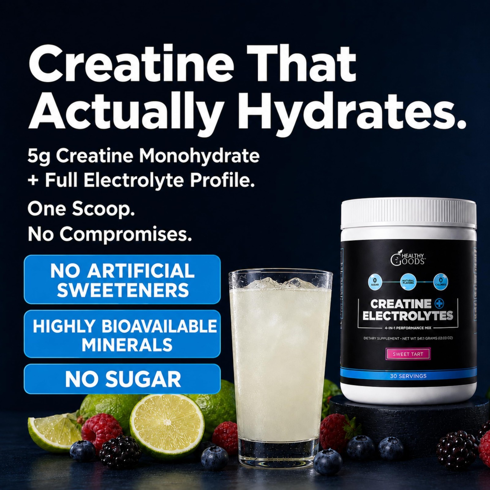 Creatine Monohydrate Powder with Electrolytes – Muscle Recovery & Hydration Boos