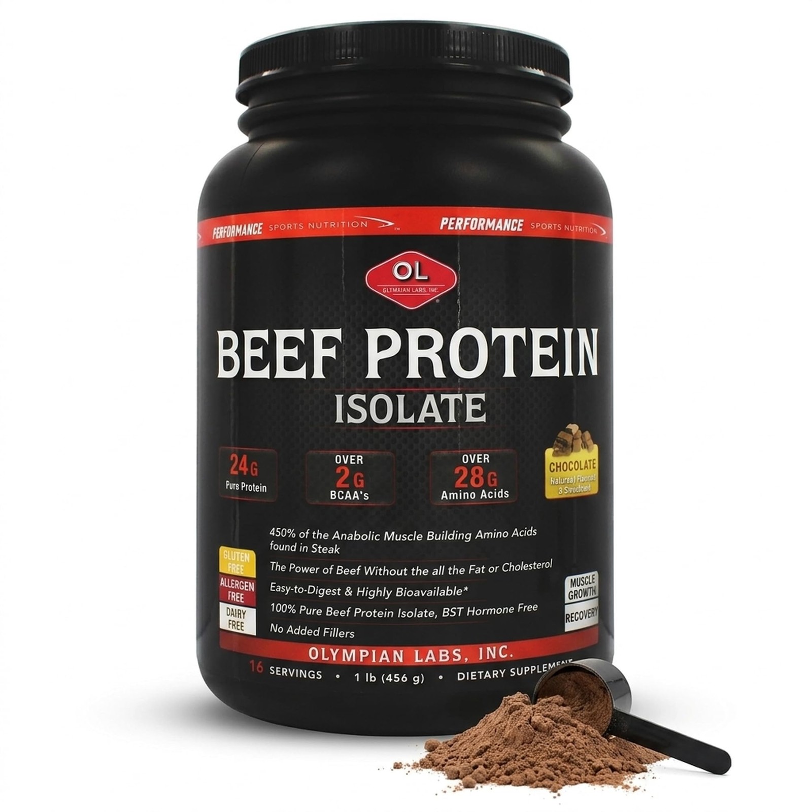 Olympian Labs Beef Protein 1lb Chocolate