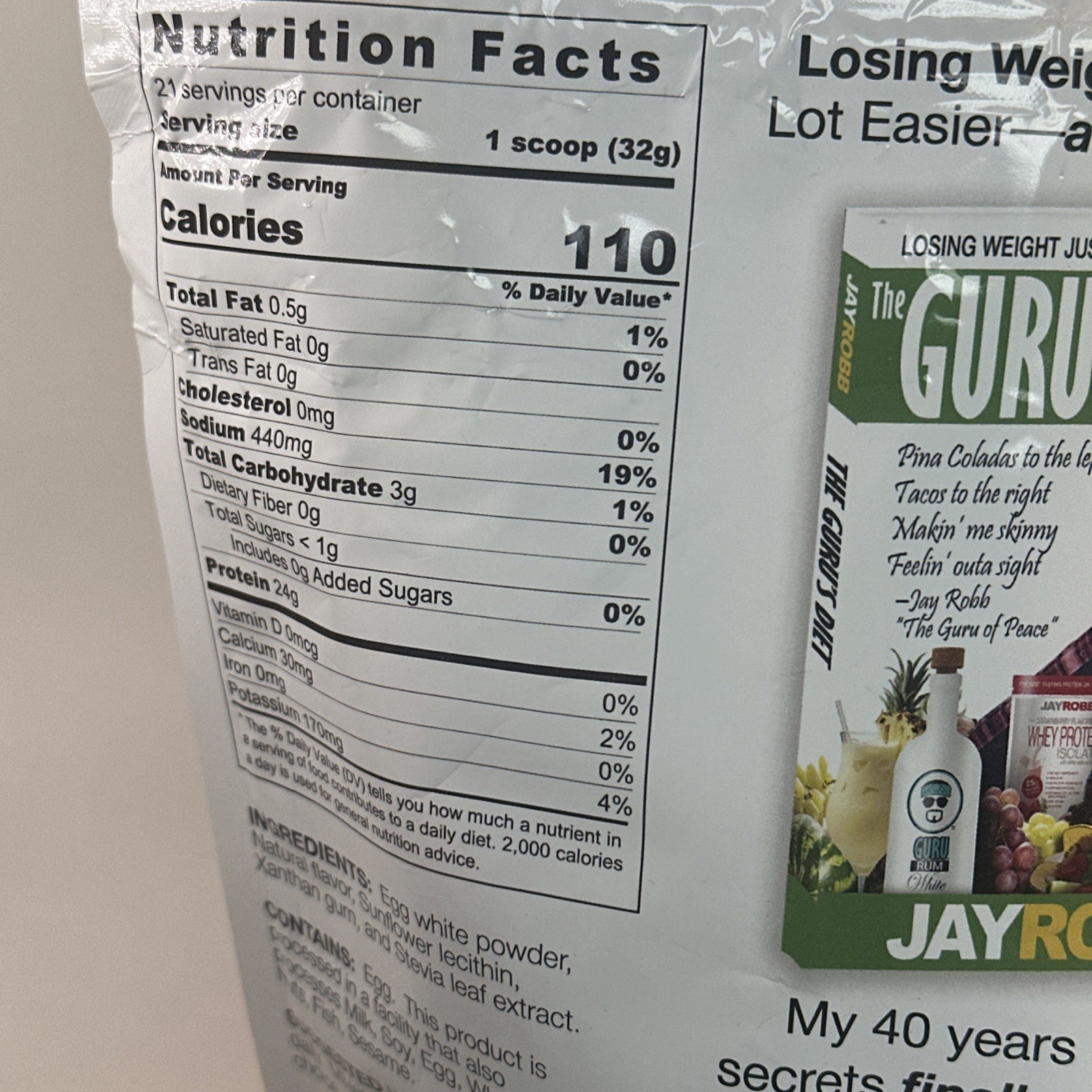 JAYROBB Vanilla Egg White Protein Powder, Low Carb, 1.5 Pound (Pack of 1) 05/27