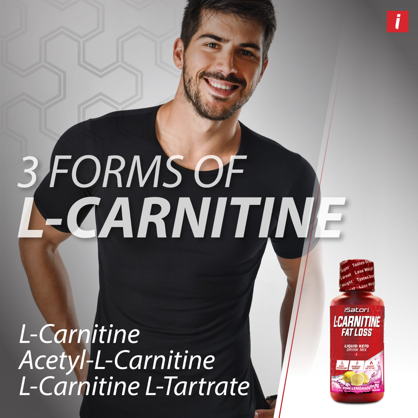 L-CARNITINE Fat Loss – Metabolism Activator – Pink Lemonade 1500mg / 24 Servings