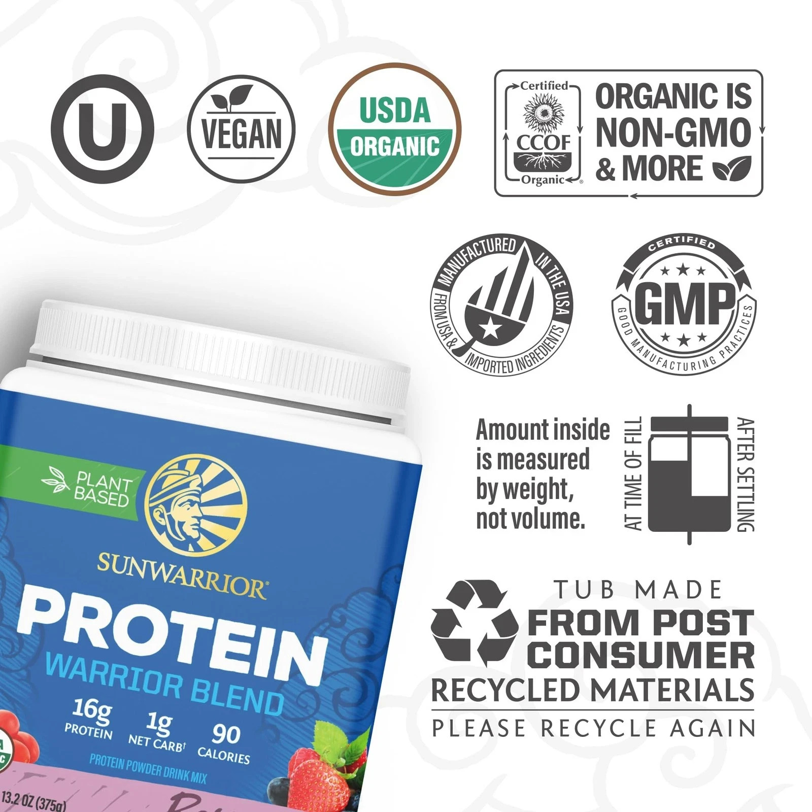 Vegan Protein Powder with BCAA | Organic Hemp Seed Protein Gluten Free Non-GM…
