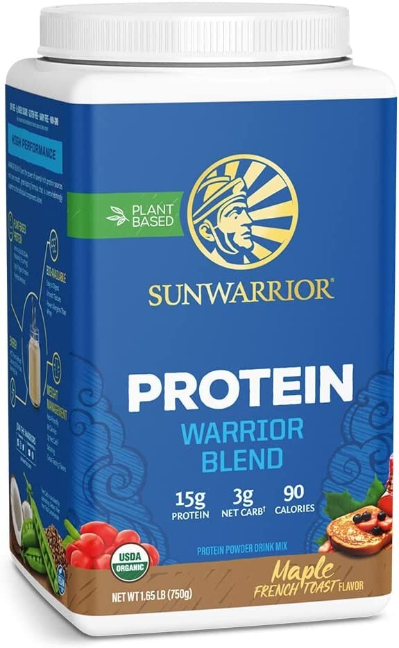 Sunwarrior Protein Warrior Blend – Maple French Toast Peak Performance, 1.65 lbs