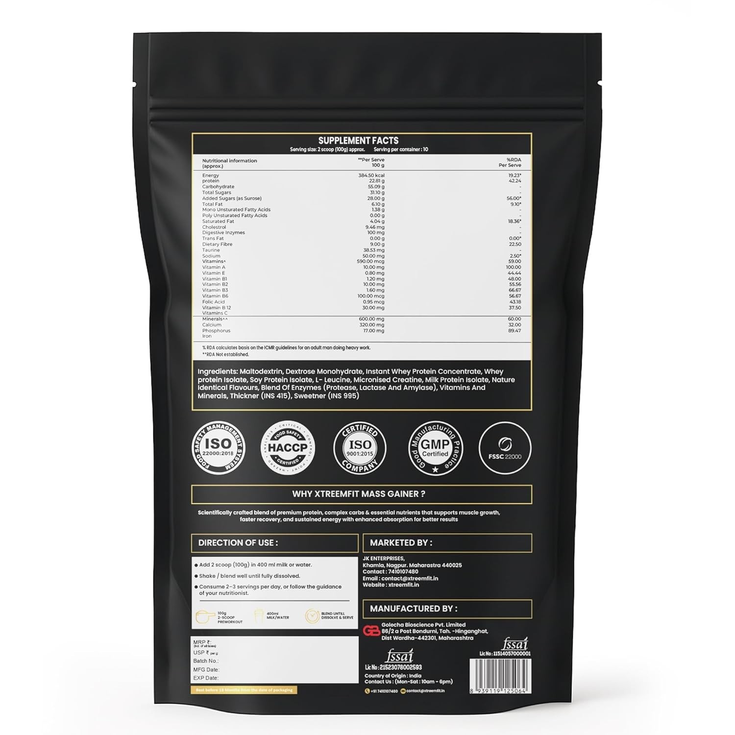Gym Nutrition for Muscle Growth | Weight Gain Powder