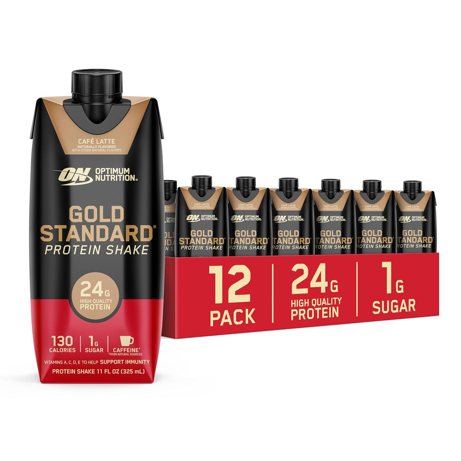 12-PK Gold Standard Protein Shake, 24g Protein 11 fl oz CAFE LATTE Protein Shake