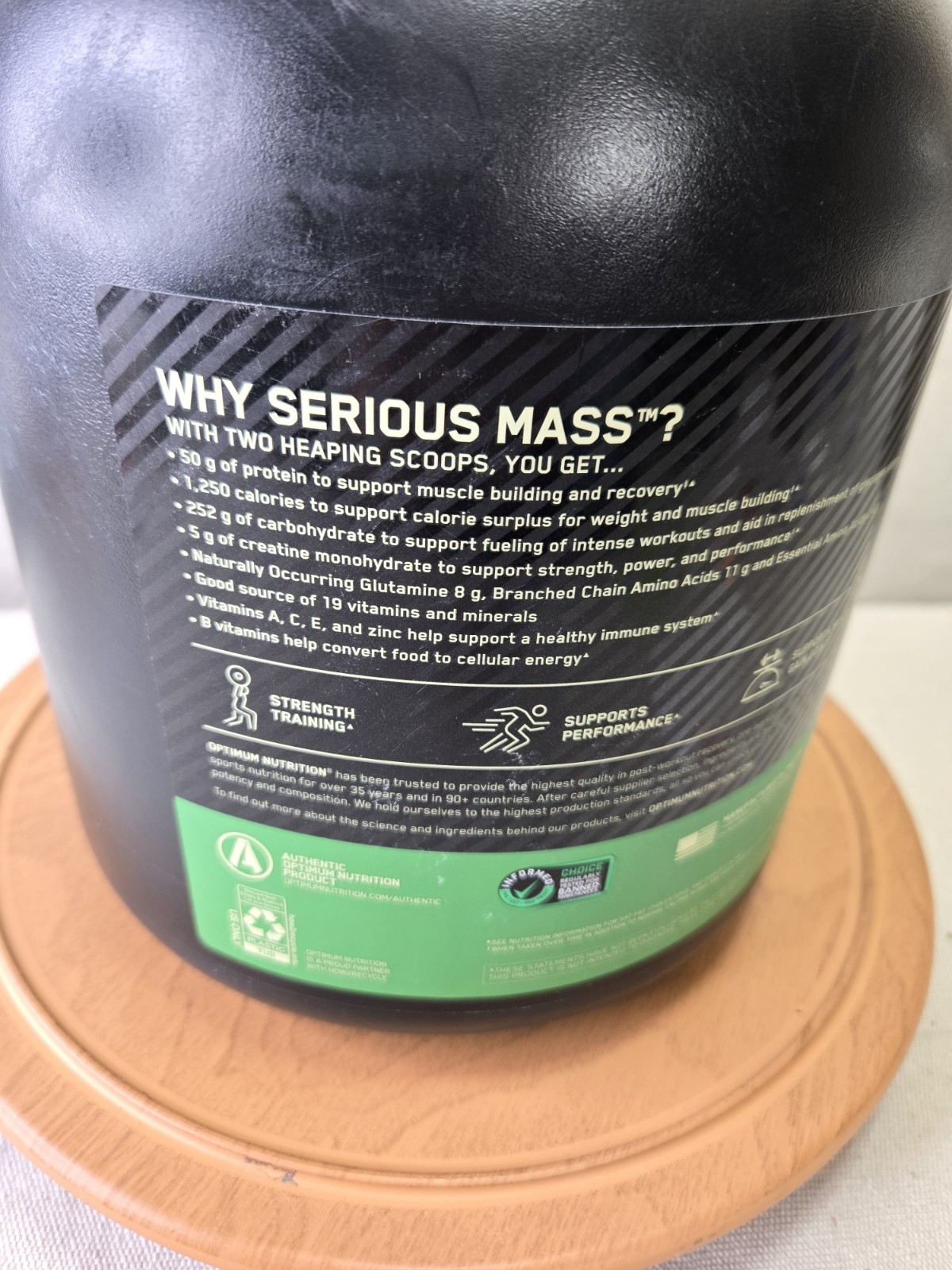 Optimum Nutrition Serious Mass Weight Gainer Protein Powder Banana. 6lb. 10/27