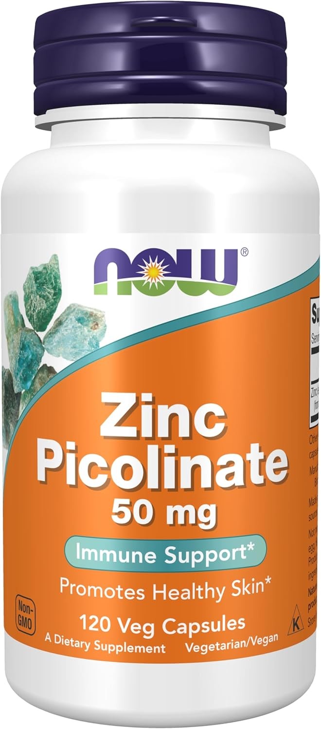 NOW Foods Supplements, Zinc Picolinate 50 mg, Supports Enzyme Functions*, Immune