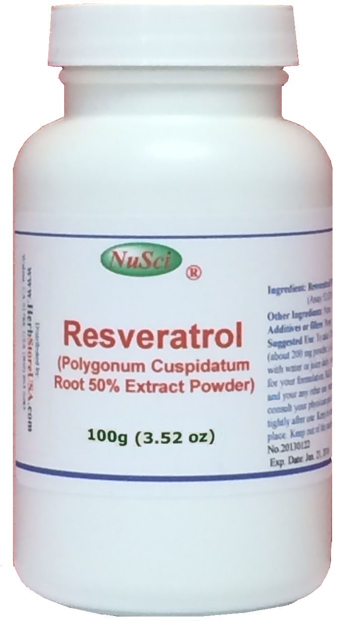 NuSci Natural Trans Resveratrol Powder 100g(3.52oz) Anti-aging longevity