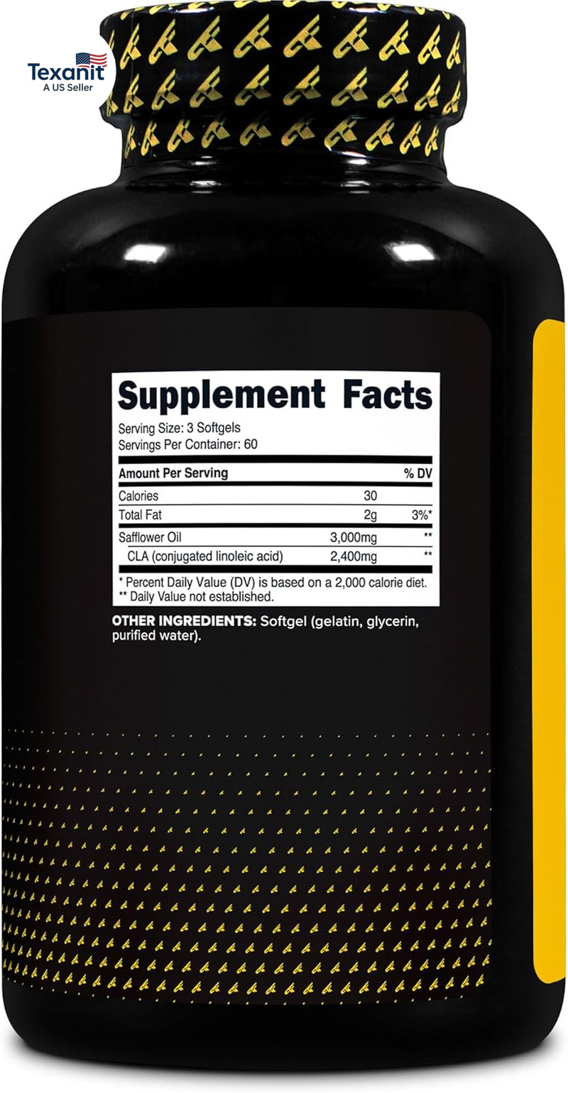 CLA 2400 Mg per Serving (180 Softgels) – Max CLA – for Men and Women, Non-Stimul