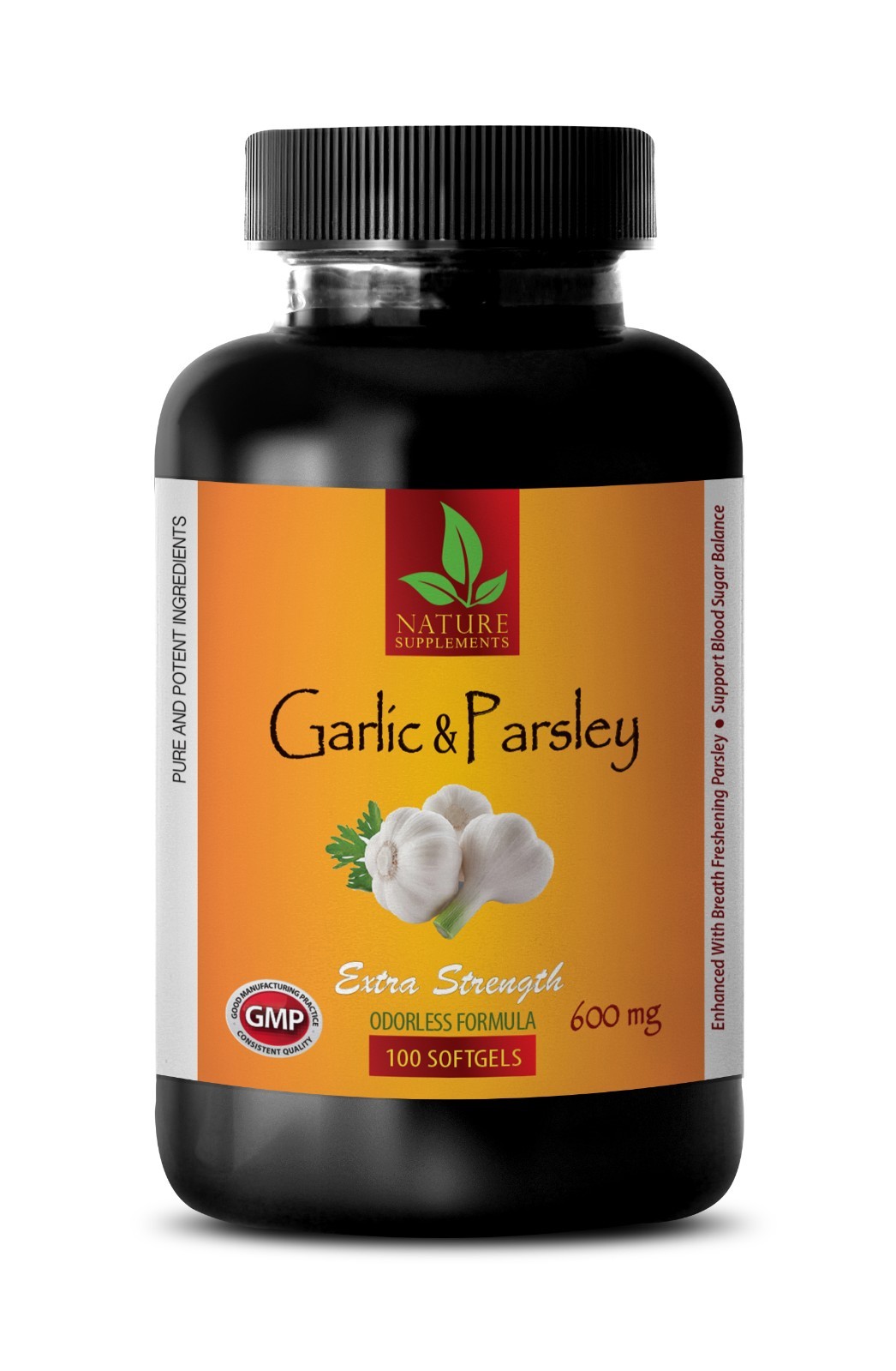 odorless garlic – GARLIC & PARSLEY – garlic capsules – 1 Bottle 100 Softgels