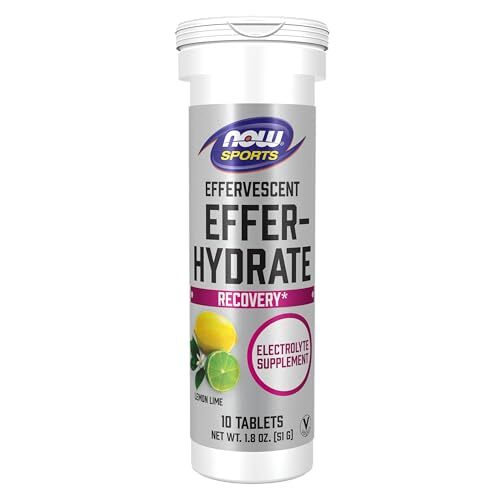 NOW FOODS Effer-Hydrate Effervescent Lemon Lime 10 Tablets Tube