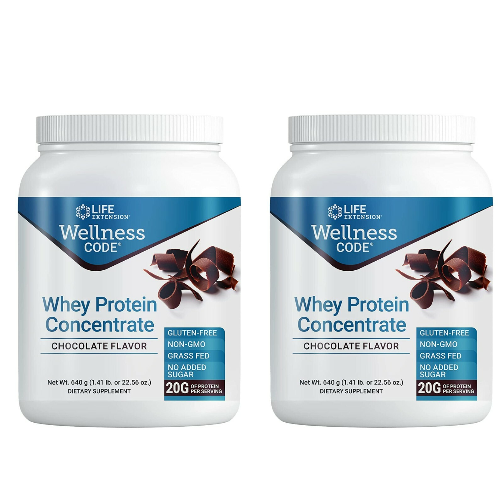 Life Extension Whey Protein Concentrate Chocolate Muscle Growth & Immune 2 Pack