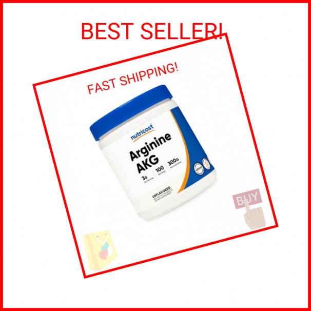 Nutricost Arginine AKG Powder 300 Grams (AAKG) – 3G Per Serving & 100 Servings –