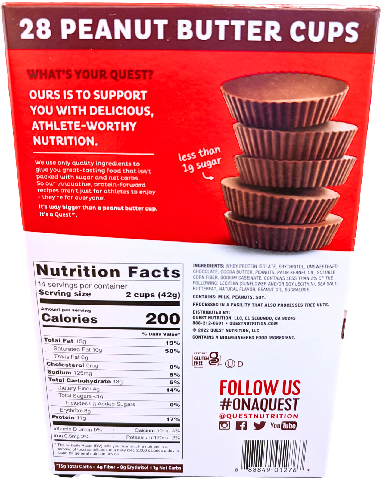 Quest Nutrition Peanut Butter Cups 28 Count EXP 06/2026