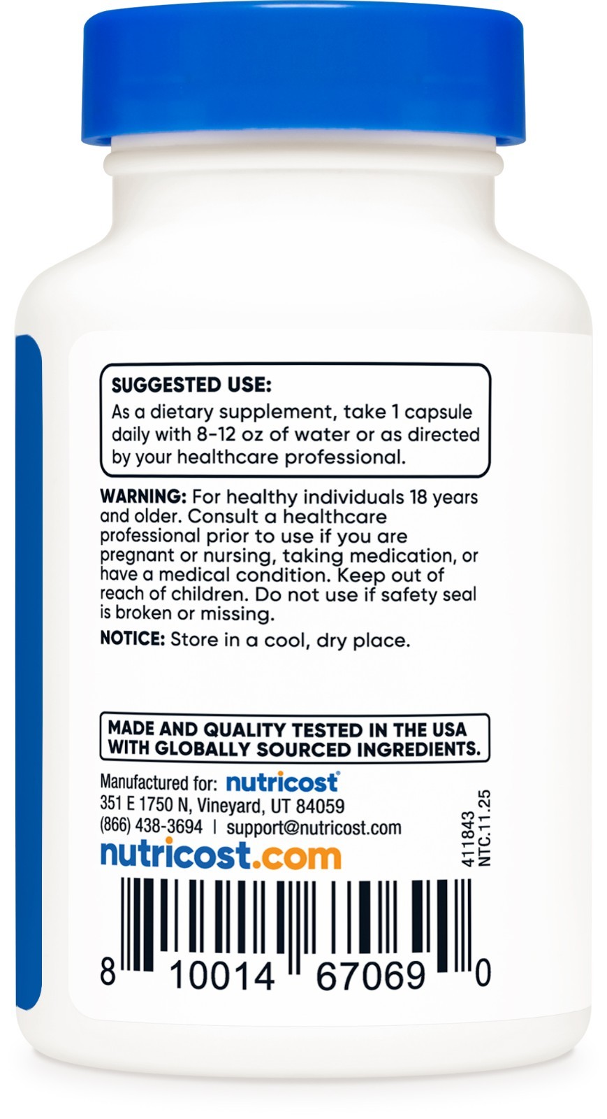 Nutricost Tudca 500mg, 30 Capsules (Tauroursodeoxycholic Acid) – Gluten Free