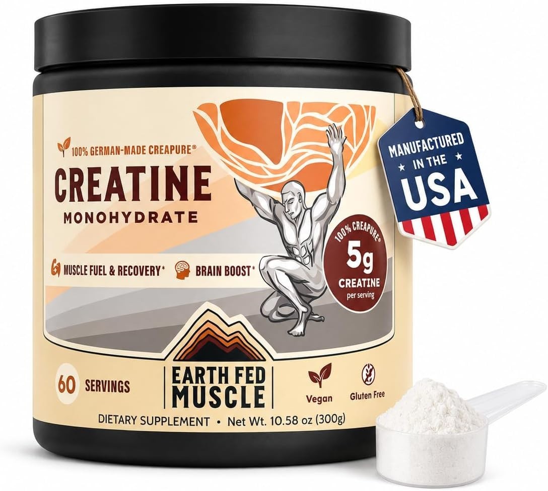 Creatine Monohydrate Powder, 300g, Unflavored | 60 Servings, German Creapure …