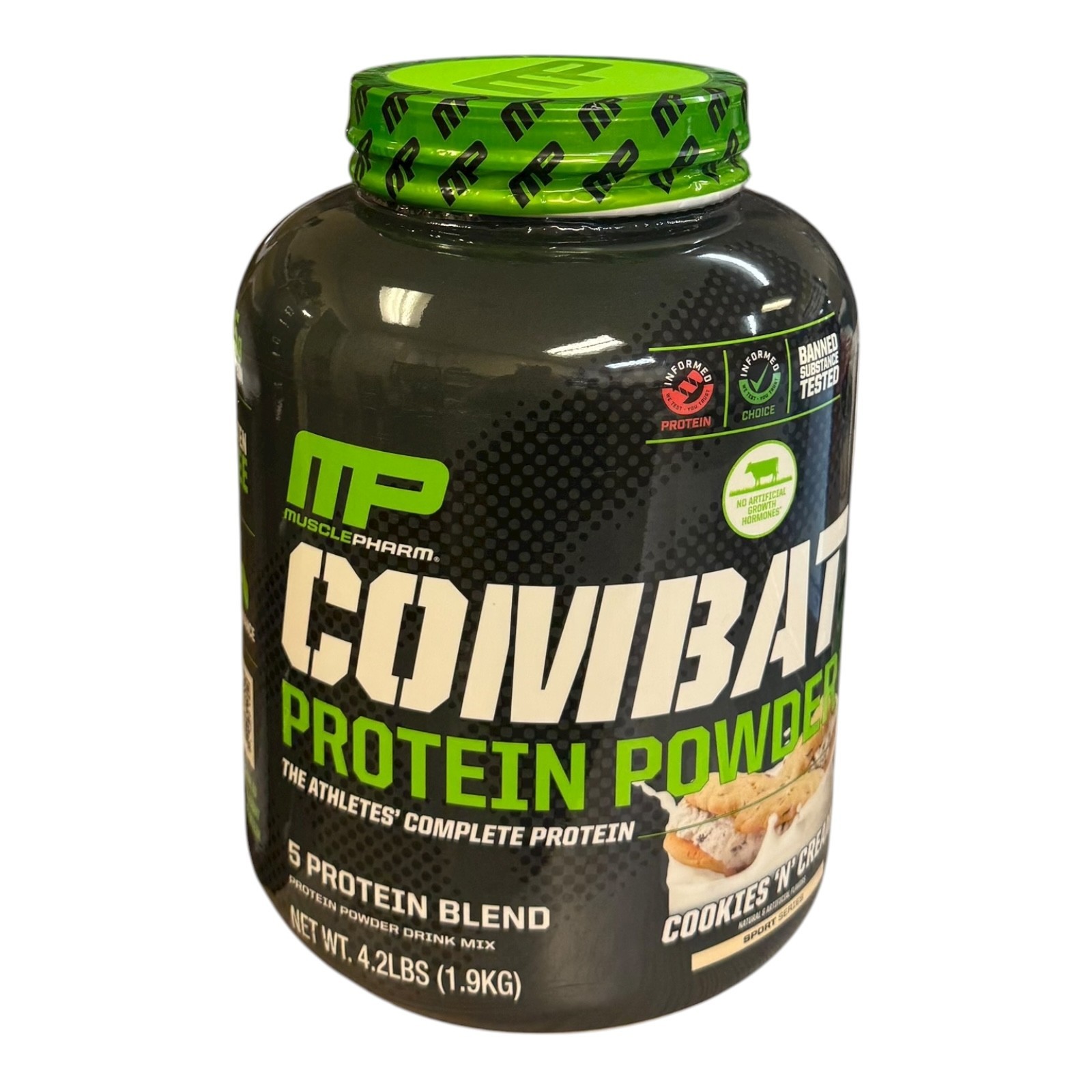MusclePharm Combat Protein Powder, Cookies ‘N’ Cream, 4.2 Pounds, 52 Servings