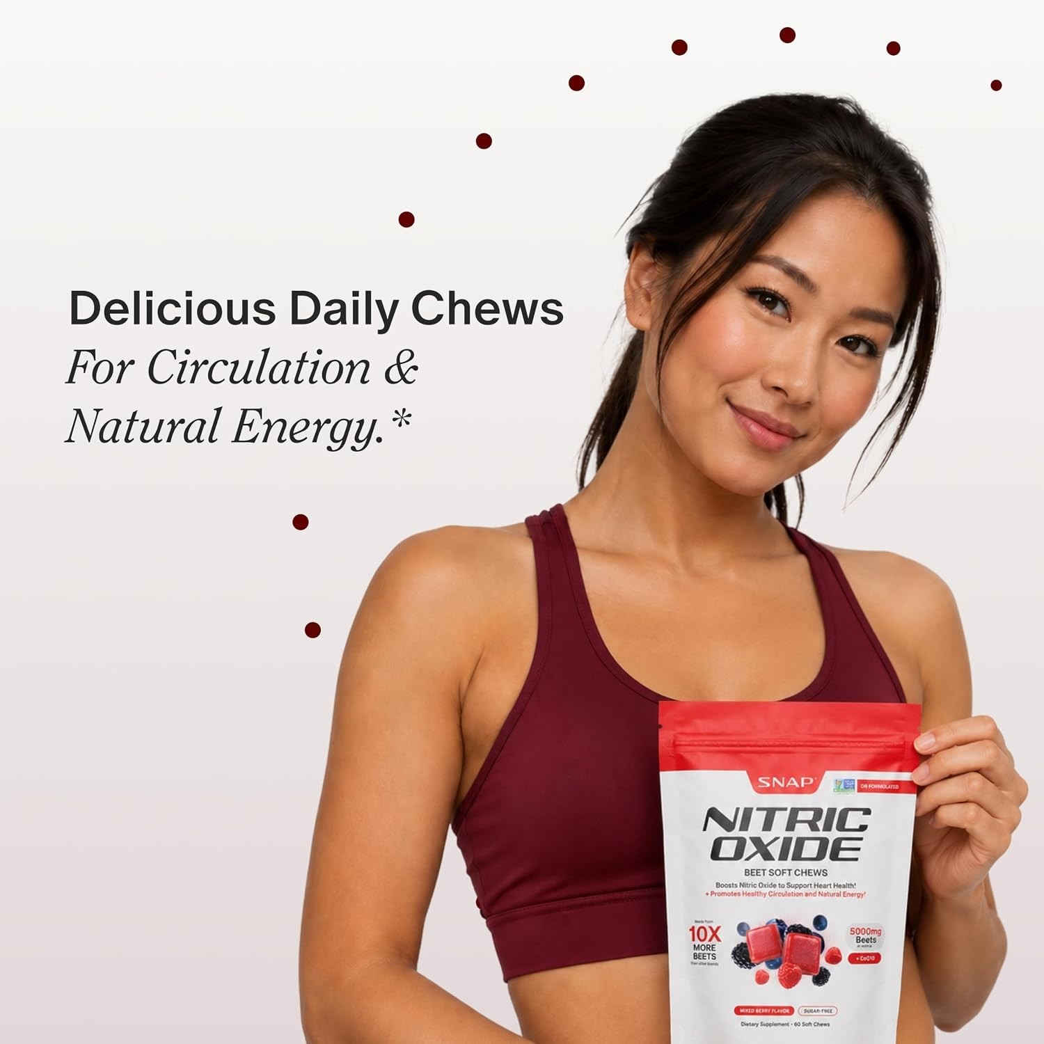 Nitric Oxide Beet Root Chews, Mixed Berry, 60 Soft Chews | 1,250mg Beet Root …
